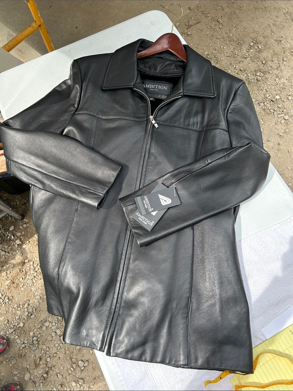 Ambition New York Black Leather Zip-Front Women's Jacket